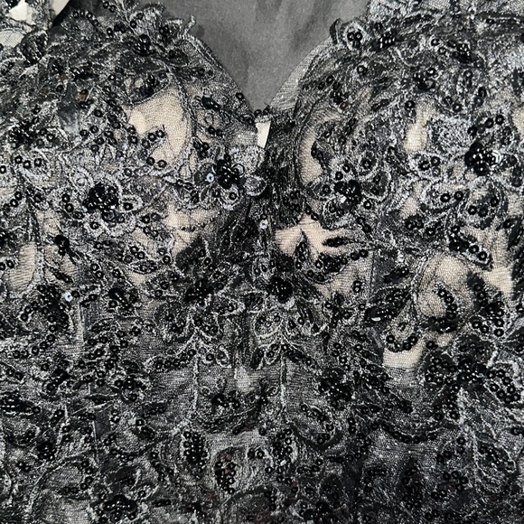 Black Wedding Dress Beaded Black wedding gown Size 10,12 Black Bridal Gown New - Picture 8 of 12